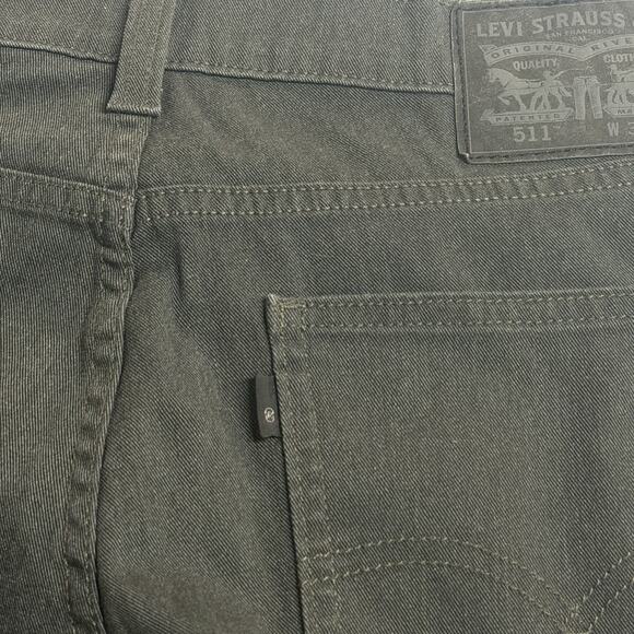 LEVIS 511 Black-Label DARK GREY Size 32x32 Straight-Leg Slim-Fit Denim Jeans - Picture 4 of 13